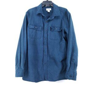 L.L. Bean Mens Large Blue Chamois Button-Up Shirt Regular Long Sleeve